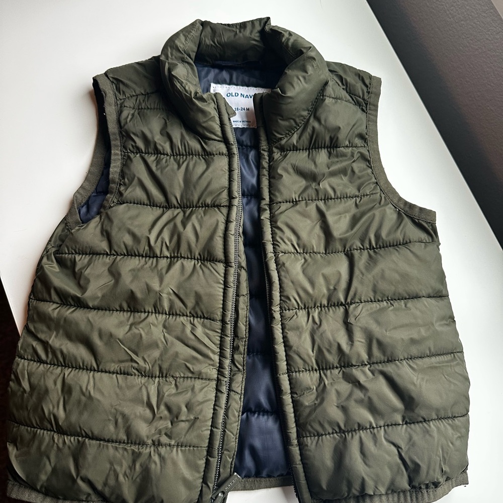 Old Navy Dark Green Quilted Toddler Vest